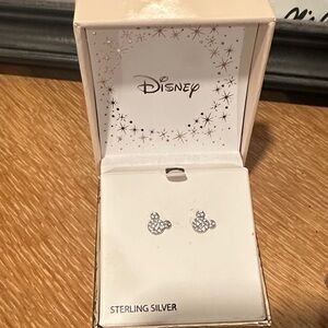 Disney Silver Crystal Mickey Stud Earrings